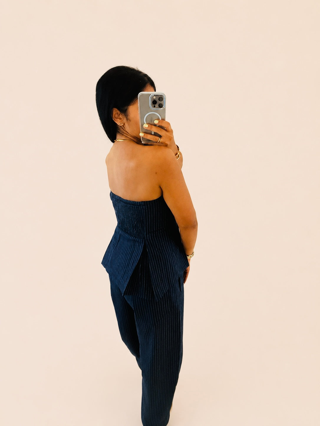 Ella Denim Peplum Set