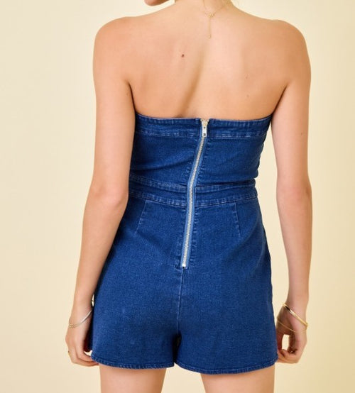 Avery Denim Romper