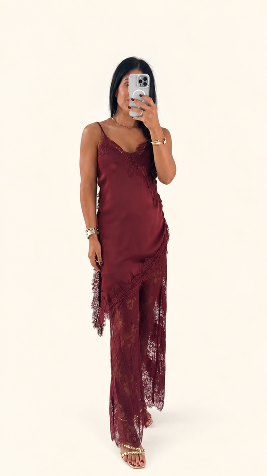 Belle Lace Set Burgundy