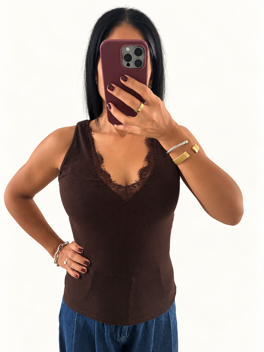 Cocoa Lace Tank