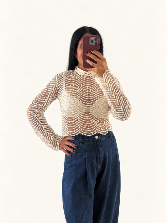 Pearl Mesh Top