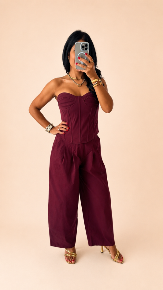 Celine Burgundy Set