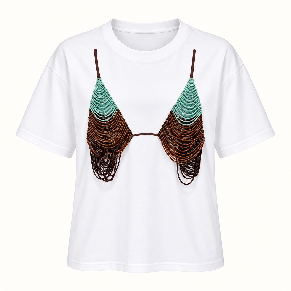 Bikini Beaded Turquoise T-shirt