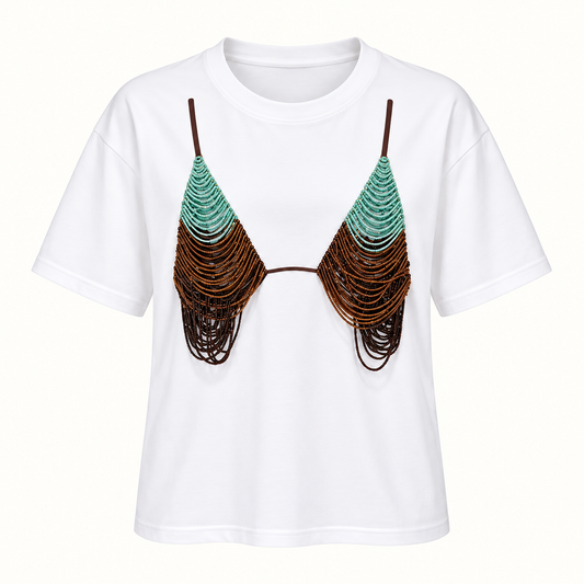 Bikini Beaded Turquoise T-shirt