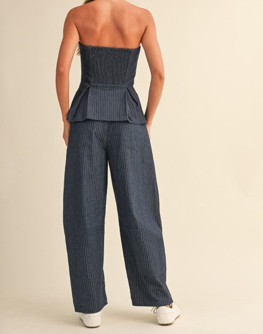 Ella Denim Peplum Set