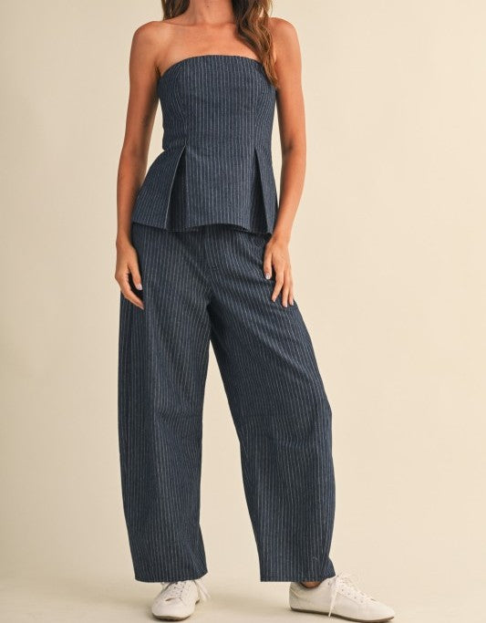 Ella Denim Peplum Set