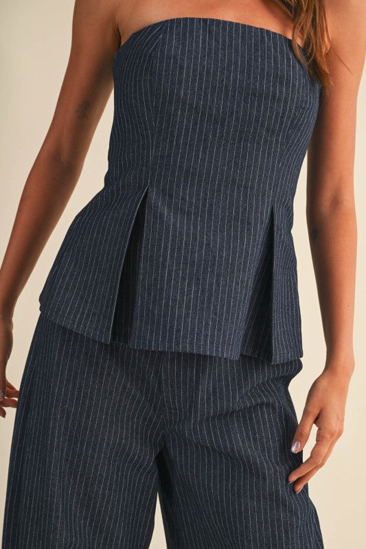 Ella Denim Peplum Set