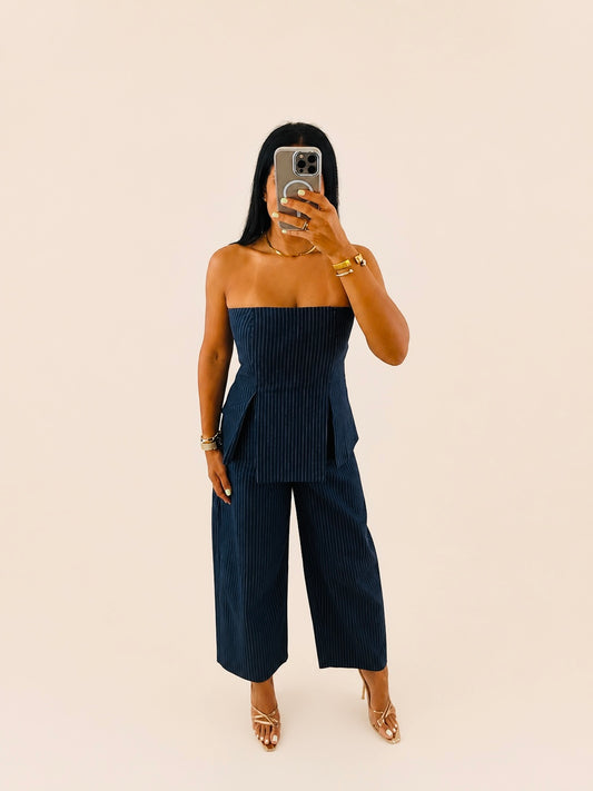 Ella Denim Peplum Set