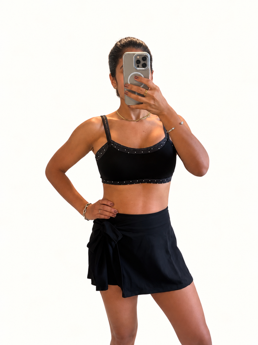 Zoe Wrap Skort Black