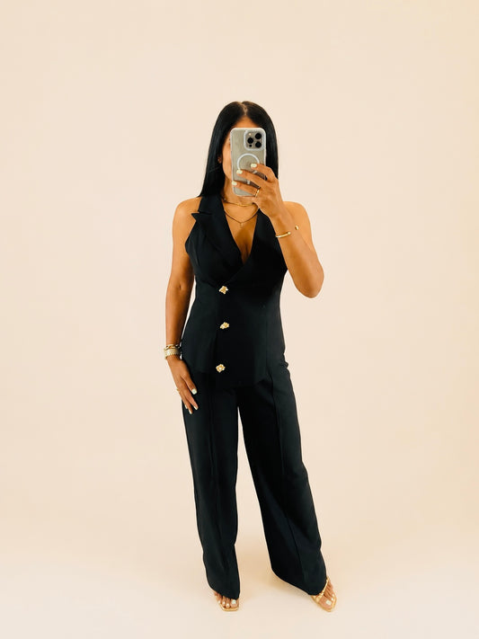 Noir Sleeveless Set